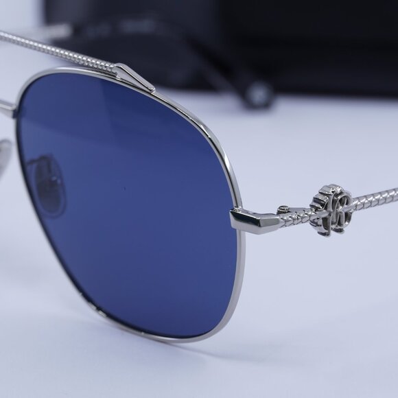 Final Price! Roberto Cavalli SRC008V 0579 Palladium/Blue Sunglasses - Picture 5 of 9